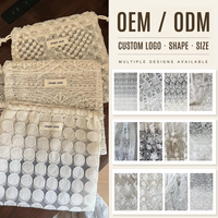 Sac à cordon en dentelle de coton, style français vintage bohème, broderie en dentelle, petite pochette à cordon, sac fin monocouche