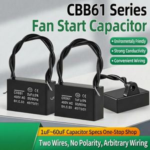 <span class=keywords><strong>Condensateur</strong></span> <span class=keywords><strong>de</strong></span> ventilateur CBB61 3UF 3.5UF 4UF <span class=keywords><strong>450V</strong></span>, condensateurs à film polypropylène métallisé, <span class=keywords><strong>condensateur</strong></span> <span class=keywords><strong>de</strong></span> démarrage du moteur <span class=keywords><strong>de</strong></span> ventilateur - Product Image 1