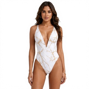 Maillot de bain une pièce pour femme avec logo signe de la main Shaka, imprimable sur demande - Product Image 1