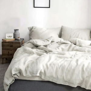 Set di Biancheria da Letto in Puro Lino di Lusso, Tinta Unita, Effetto Lavato, Bestseller Primavera-Estate - Product Image 2