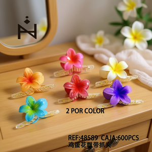 Pinza para el pelo con diseño de frangipani, 2 por color, caja de 600 unidades - Product Image 3