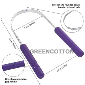 Yetişkinler için özel Logo dil kazıyıcı çocuklar durumda paslanmaz çelik dil temizleyici keten seyahat kılıfı Scrubber kaldırmak için dil - Product Image 2