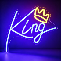 Enseigne néon LED personnalisée en forme de couronne royale avec plaque arrière en acrylique pour bar, club, maison, publicité, multicolores, télécommande, intérieur