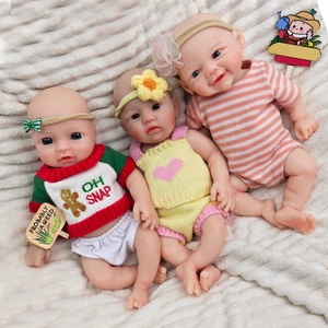 Poupée Reborn en silicone souple de 12 pouces, corps entier, toucher réaliste, nouveau-né, Muneca peinte à la main, bouche ouverte, pour enfants - Product Image 2