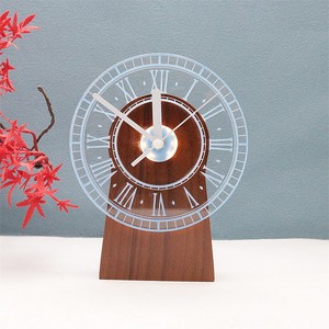 Horloge murale 3D Festival musulman moderne <span class=keywords><strong>Table</strong></span> en bois bureau cadran éclairé par LED éclairage blanc chaud pour chambre à coucher - Product Image 3