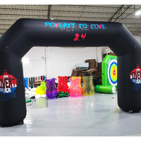 Logo personnalisé marque début finition arches publicitaires gonflables course de marathon arc cible gonflable avec ventilateur