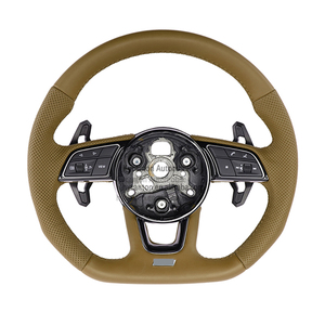 Volant en cuir lisse perforé Offre Spéciale d'usine pour volant <span class=keywords><strong>Audi</strong></span> A3 A4 A5 Q7 Q8 <span class=keywords><strong>TT</strong></span> R8 B9 - Product Image 4