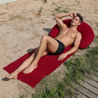 Tapis de plage gonflable portable, écologique, en PVC épais et polaire, pour bronzer, pliable, pour une personne, tapis de couchage, tapis de sol