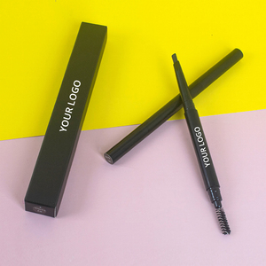 Lápiz de <span class=keywords><strong>cejas</strong></span> triangular marrón automático de doble cabeza, para maquillaje, con logotipo personalizado, marca privada, resistente al agua, con cepillo - Product Image 2