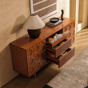 Meuble TV rétro américain en bois massif Buffet de rangement <span class=keywords><strong>mural</strong></span> pour le salon des petits appartements - Product Image 4