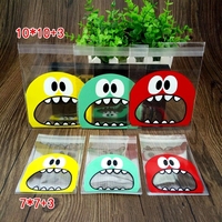 100 pièces/paquet, sacs en plastique mignons à grande bouche de monstre, sacs OPP autocollants, pour mariage, fête d'anniversaire, cadeaux, biscuits, bonbons, emballages cadeaux
