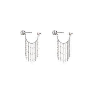 Cascada borla nuevo 2024 luz pendientes de perlas de lujo para mujer nicho - Product Image 5