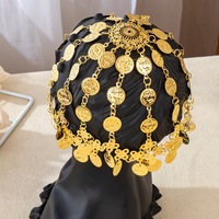 Cadenas para el Cabello de Baile Étnico Indio Vintage de Moda para Mujer, Joyería Larga con Borlas de Monedas, Tocado para Mujer, Cadena para la Cabeza