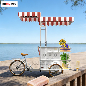 Chariot de vente ambulante de crème glacée avec congélateur à poussée manuelle - Product Image 4