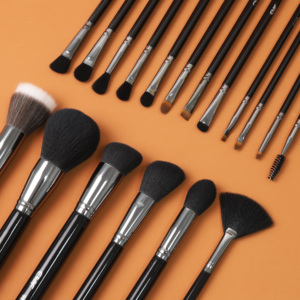 EMF 18PCs Juego de brochas de maquillaje profesional Mango de madera personalizado de moda Mezcla de pestañas de ojos de cara Incluye bolsa - Product Image 3