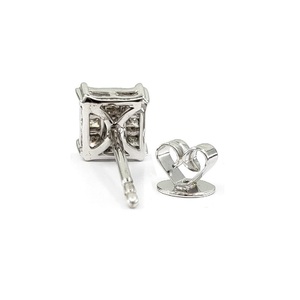 KOK Custom 18K White Gold Brilliant Cut Clip Stud Earrings Women Good Quality Real Diamond Cute Wedding Anniversary Engagement - Product Image 3