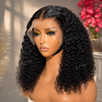 Perruques Courtes Bob Bouclées Kinky en Cheveux Humains, Lace Front HD Pas Chères, Perruques en Cheveux Vierges Brésiliens Mink, Fournisseur de Cheveux Bruts pour Propriétaires de Salons