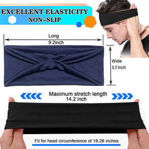 عصابة رأس رياضية للرجال من الساتان المحبوك من المصنع ، عصابة رأس رياضية للرجال للتنس واليوغا - Product Image 4