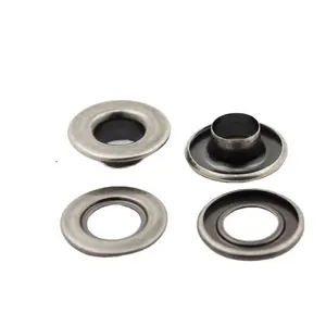 Kim loại khoen phẳng grommets với đồng thau bạc đồng và đen kết thúc khoen cho giày Quần áo thủ công mỹ nghệ