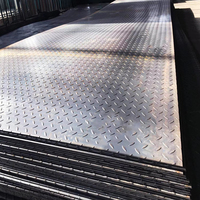 Tôle d'acier à carreaux laminée à chaud ASTM A36 SS400 JIS G3101, motif goutte d'eau, en acier au carbone, surface noire HR