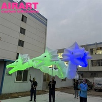 Dragon gonflable à trois têtes avec éclairage LED blanc, dragon gonflable géant pour défilé nocturne, événement de carnaval