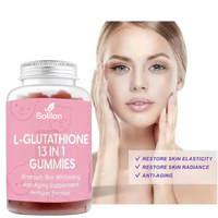 Complément alimentaire Solilan Vegan Vitamine C L-glutathion Collagène 13 en 1 Gummies Blanchiment de la peau L-glutathion 13 en 1 Gummies pour la peau