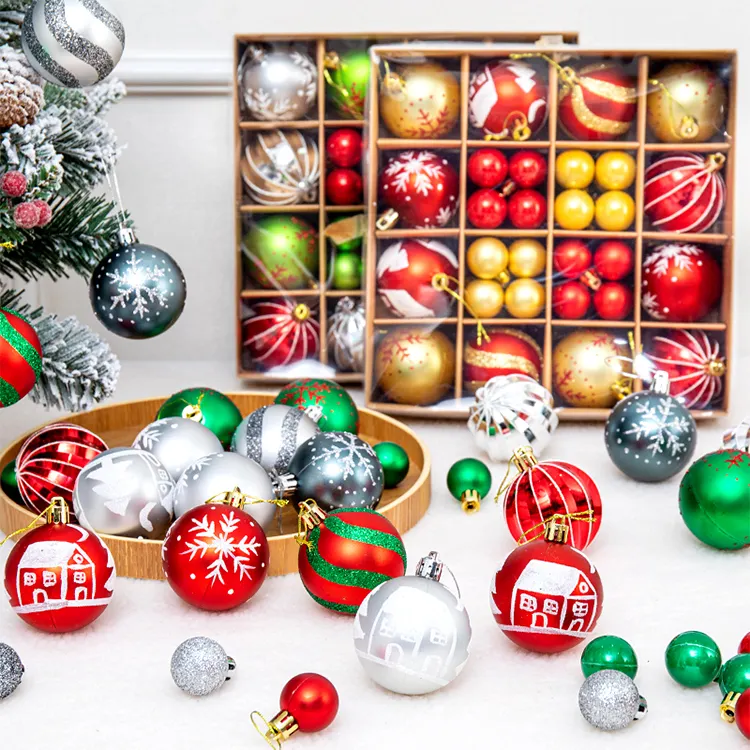 Factory Outlet EAGLEGIFTS 30-160mm 100 Pieces Copper Gold Shatterproof Baubles Ornaments Bulk Christmas Ornament Balls to Hang a