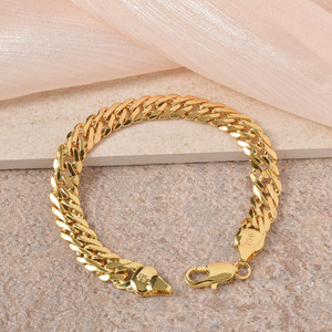 Chaîne cubaine géométrique unisexe en cuivre véritable, large, plate, dentelée, élégante, intemporelle, multicouche, brillante, durable, lisse, délicate, de qualité supérieure, robuste pour homme - Product Image 5