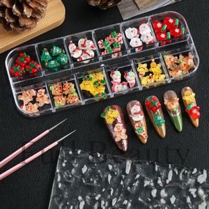 12 Rejillas de Adornos 3D para Uñas de Navidad, Accesorios Mixtos de Alces y Campanas de Invierno para Manicura DIY y Uñas Postizas - Product Image 3