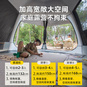 เต็นท์แคมป์ปิ้งทรงหกเหลี่ยม Explorers ขนาด 295x260x168 ซม. แบบสองชั้น กันน้ำ กันฝน สำหรับใช้งานกลางแจ้ง รองรับการใช้งานหลายคน - Product Image 4