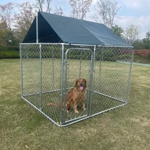 2x2x2M Heavy duty pet run cage a catena in metallo cane canile per animali domestici penna da gioco con gabbia per cani rimovibile