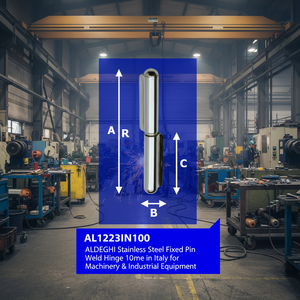 AL1223IN100 ALDEGHI Cerniera a Perno Fisso in Acciaio Inox 100mm Made in Italy per Macchinari e Attrezzature Industriali - Product Image 3