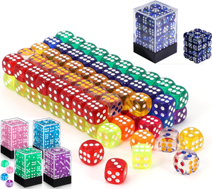 20 Dados De 6 Caras De 16 Mm – 5 Colores Translúcidos (Rojo, Azul, Verde, Amarillo, Morado) Para Juegos De Mesa, Matemáticas Y Fiestas
