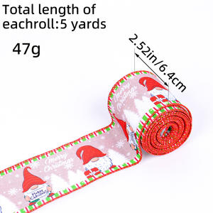 크리스마스 리본 diy 리본 크리스마스 트리 장식 컬러 스트립 산타 클로스 컬러 활 리본 - Product Image 6