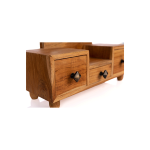 Momo Small <b>Mirror</b> with Several Drawers, Ideal for Storing Jewelry and Small Accessories and More wooden drawers - Product Image 4