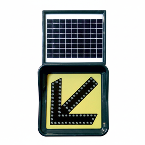Señal de Advertencia Solar 'Mantenerse a la Izquierda' para Mantenimiento de Carreteras y Construcción, 40x40cm, Equipo de Seguridad Vial, Material de PC, Batería de Gel de 12V - Product Image 2