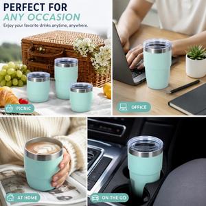 Custom logo 4oz 6oz 8oz Stainless Steel Vacuum Tumbler Camping Double Wall Insulated Gift Travel <b>Coffee</b> Mug Cup - Product Image 6