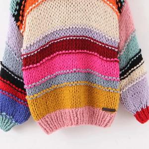 Suéter 2024 para Mujer, Jersey de Punto, Suéter <span class=keywords><strong>Italiano</strong></span> Personalizado Tejido a Mano con Intarsia, Suéteres Extra Grandes para Mujer - Product Image 4