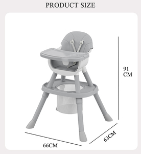 Chaise haute multifonctionnelle 5 en 1 pour bébé, plateau amovible, siège réglable, <span class=keywords><strong>tabouret</strong></span> pour tout-petit, table de jeu avec <span class=keywords><strong>ceinture</strong></span> de sécurité - Product Image 2