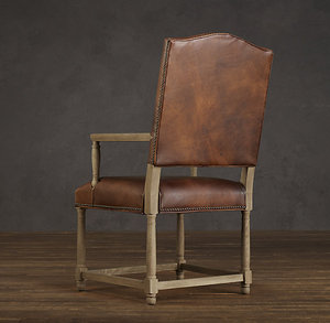 <span class=keywords><strong>Fauteuil</strong></span> de salle à manger Rhoohill personnalisé, style rétro américain, en bois massif, chêne blanc, tissu en lin - Product Image 6