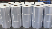 Étiquettes en film PET argenté mat 50 μm Étiquettes d'emballage personnalisées en polyester (PET) en rouleau géant