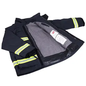 EN469 Flamm widrige Feuerwehr uniform aus Aramid gewebe mit reflektieren dem Streifen