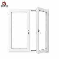 Fenêtre à battant en PVC pour villa, résistante au vent, imperméable, à économie d'énergie, isolée thermiquement, fenêtre de construction en PVC