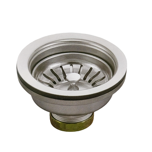 تصميم جديد مصفاة حوض مطبخ الفولاذ المقاوم للصدأ 304 مصقول سلة تجفيف مصرف نفايات - Product Image 1