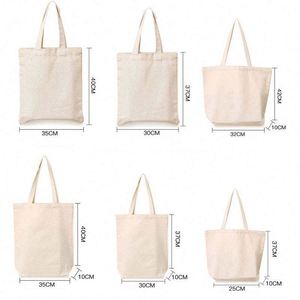 Sacs fourre-tout en toile de coton personnalisés en gros, blancs unis, réutilisables, avec logo imprimé sur mesure - Product Image 4