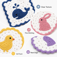 Patchs brodés hydrosolubles personnalisés style crochet, motifs en dentelle cœur, carré, dessin animé, animal, vente en gros à prix d'usine
