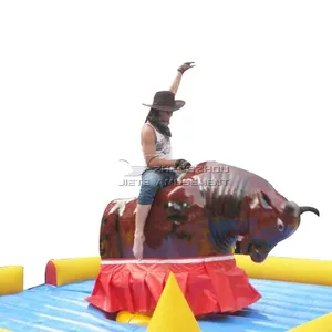 Commercial 5m Dia Inflatable Mechanical Bull Ride with Cactus Decoration Sport Game for Adults