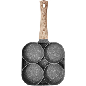 Non-Stick Coated 4-Cup Frying <b>Pan</b> With Wooden Handle Aluminum Cookware Induction Non-stick Frypan - Product Image 1
