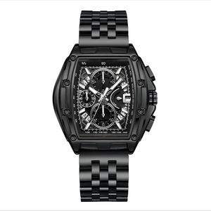 Montre à quartz multifonctionnelle chronographe squelette étanche, montre à quartz tendance pour homme, style jeune et décontracté - Product Image 5