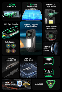 Ulefone Armor 33 โทรศัพท์มือถือที่ทนทาน มาตรฐานกันน้ำ IP68 กล้อง 50MP พร้อมระบบมองเห็นในที่มืด รองรับการชาร์จเร็ว 66W แบตเตอรี่ 25500mAh หน้าจอ 6.95 นิ้ว 120Hz แรม 12GB ความจุ 512GB ระบบปฏิบัติการ Android 15 รองรับ LTE - Product Image 2